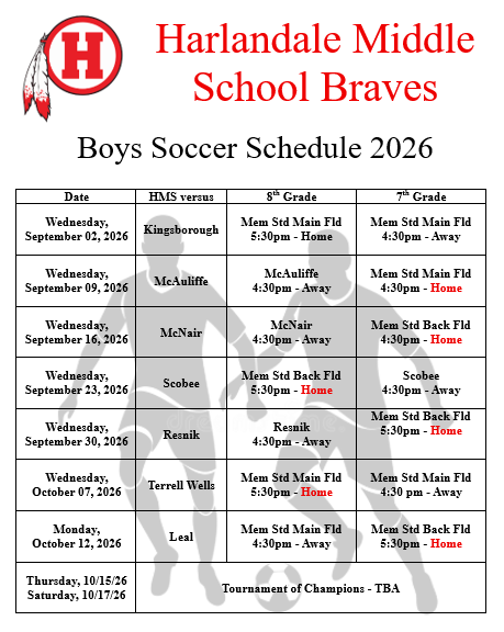 HMS Braves Soccer Schedule 2026