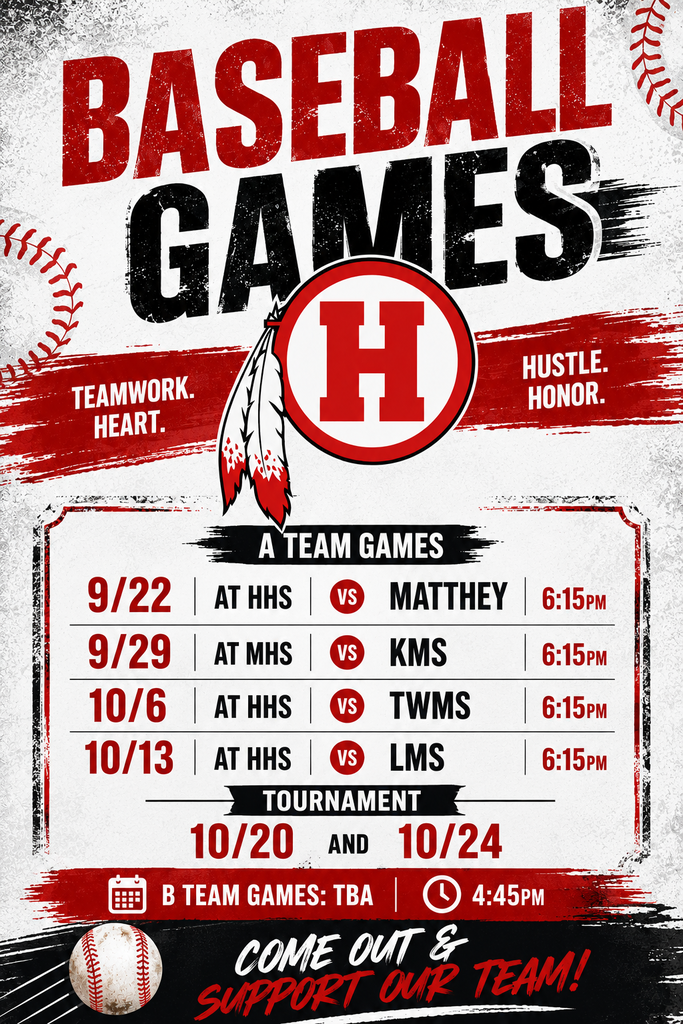 HMS Braves Baseball Schedule 2026