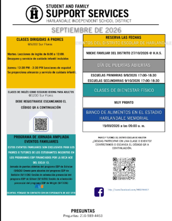 HISD Student Support Services Spanish Flyer
