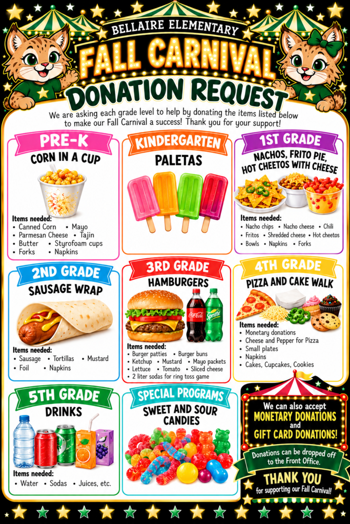 Fall Carnival Donation Letter