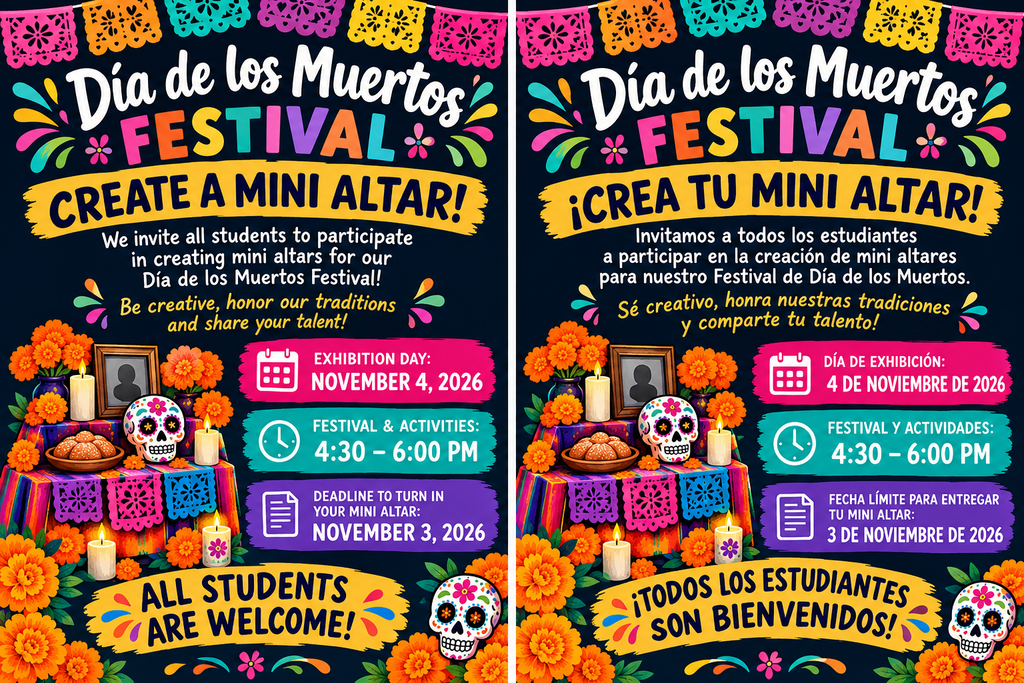 Dia de los Muertos Altar Flyer- Eng/Span