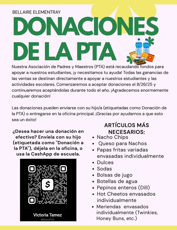 PTA Donation Letter-Spanish
