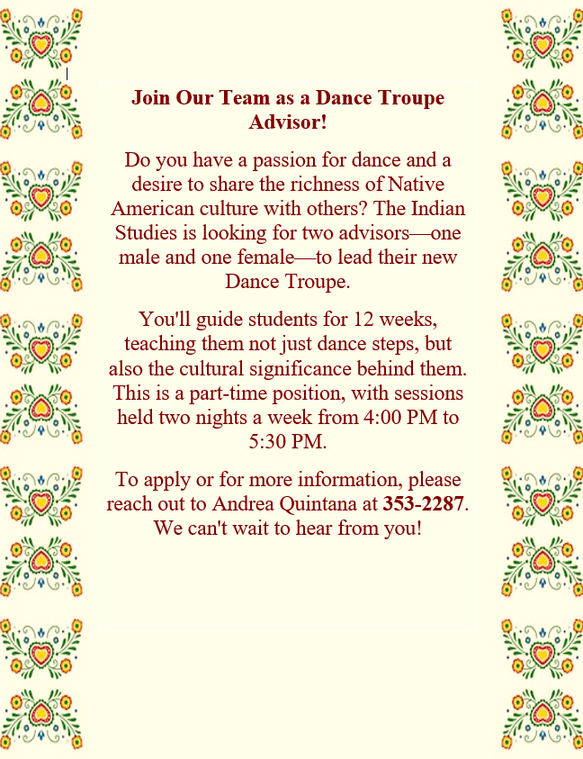 dance troupe advisor job posting for August 22, 2025