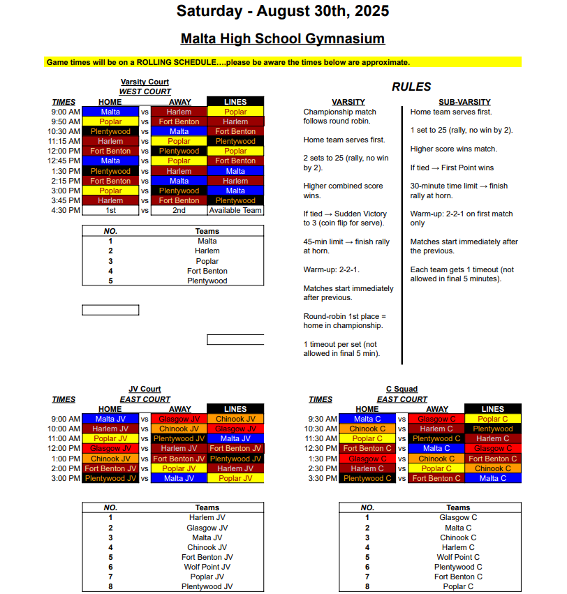 Schedule