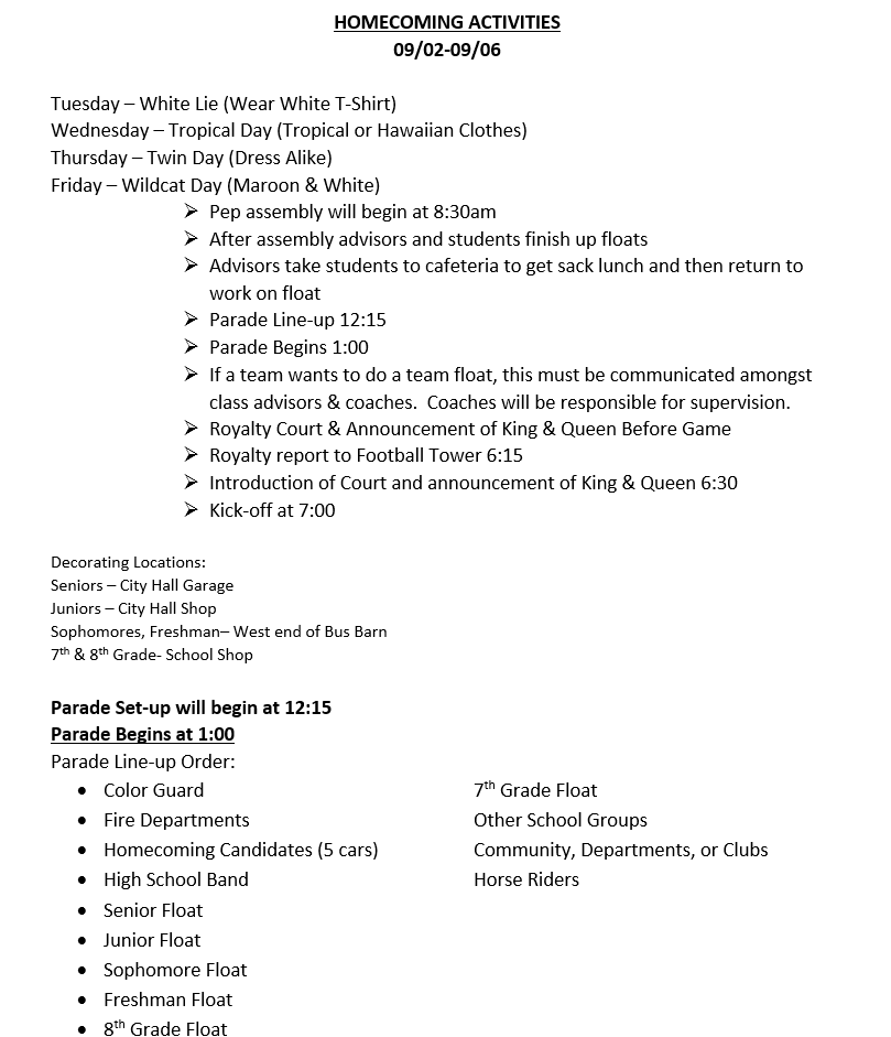 Schedule
