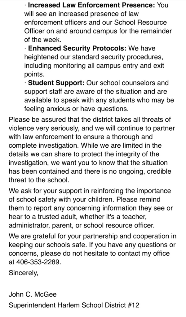 message from superintendent John McGee, September 6, 2025