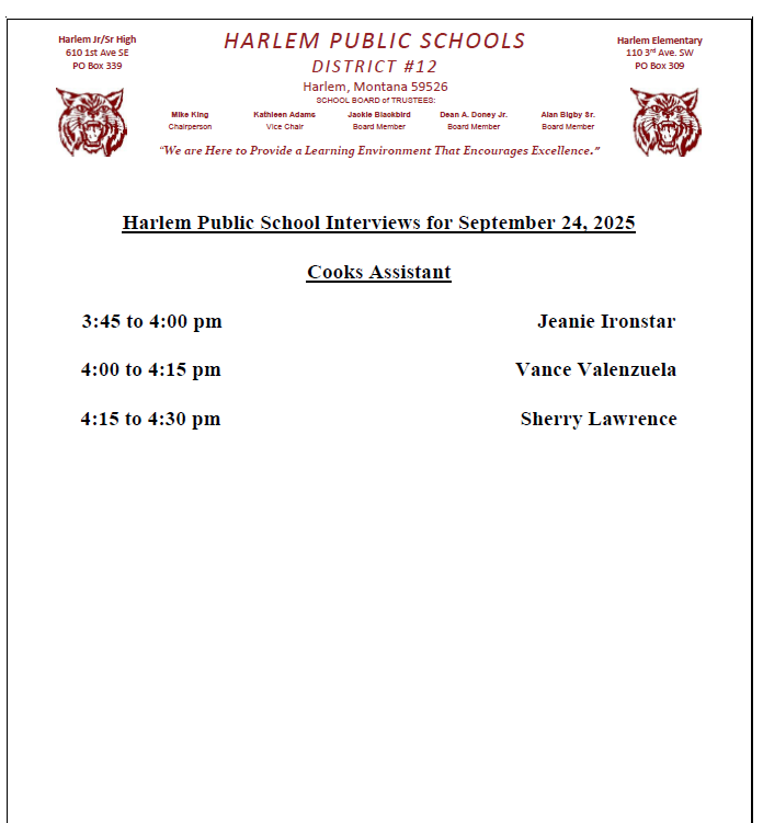 harlem public interviews for september 24,2025