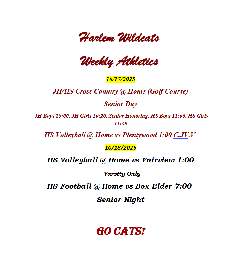 Weekly Schedule