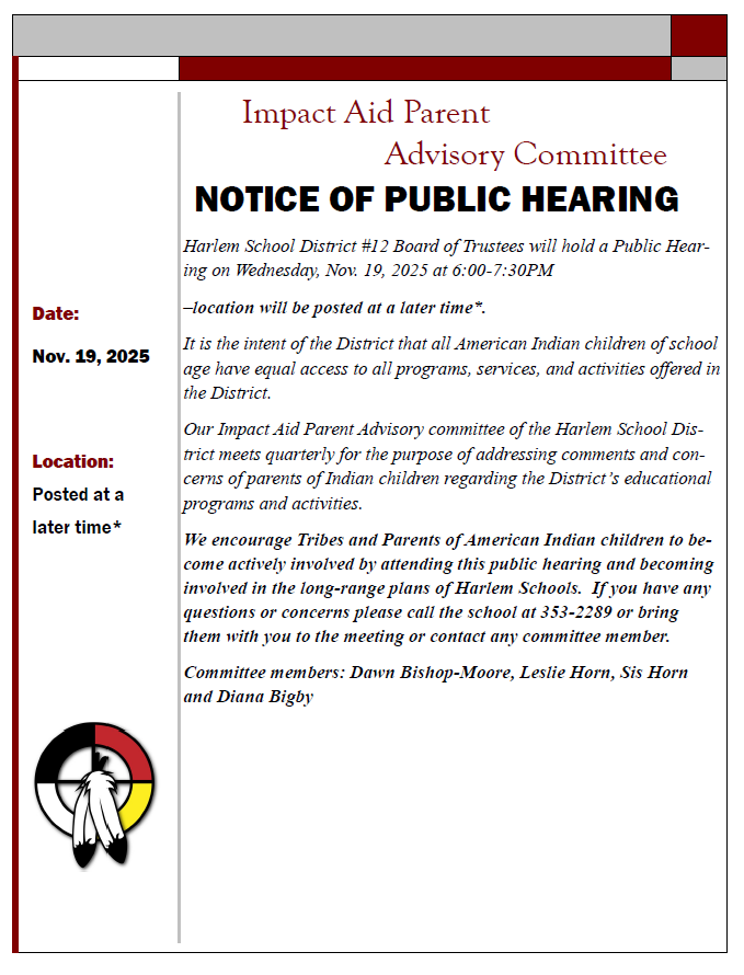 first public hearing for impact aid on November 19, 2025