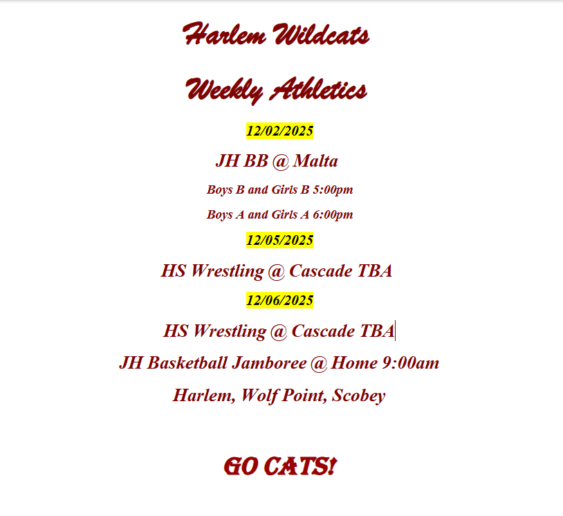 Weekly Schedule
