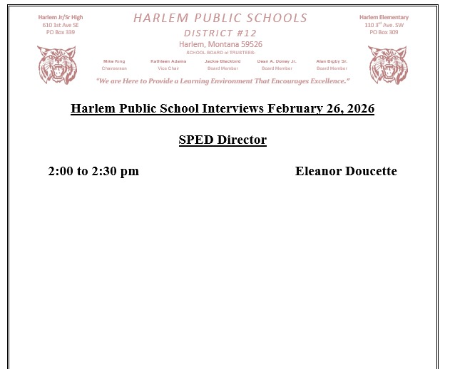 updated rescheduled interview for February 26, 2026