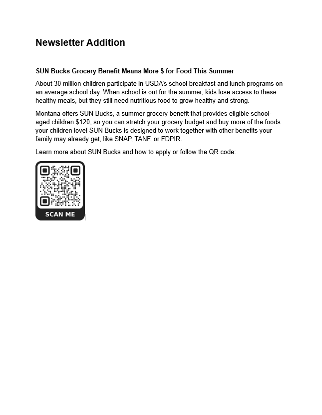 sun bucks newsletter