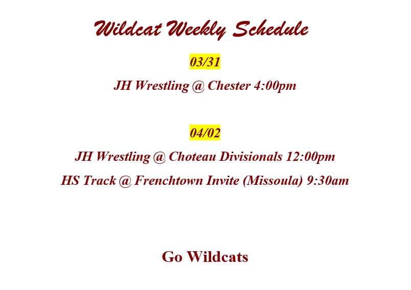 Weekly Schedule 