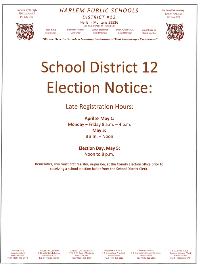 school district 12 election notice 