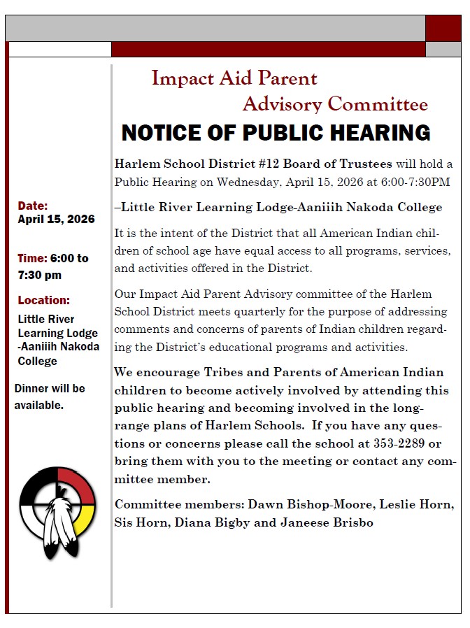 notice of public hearing for impact aid 