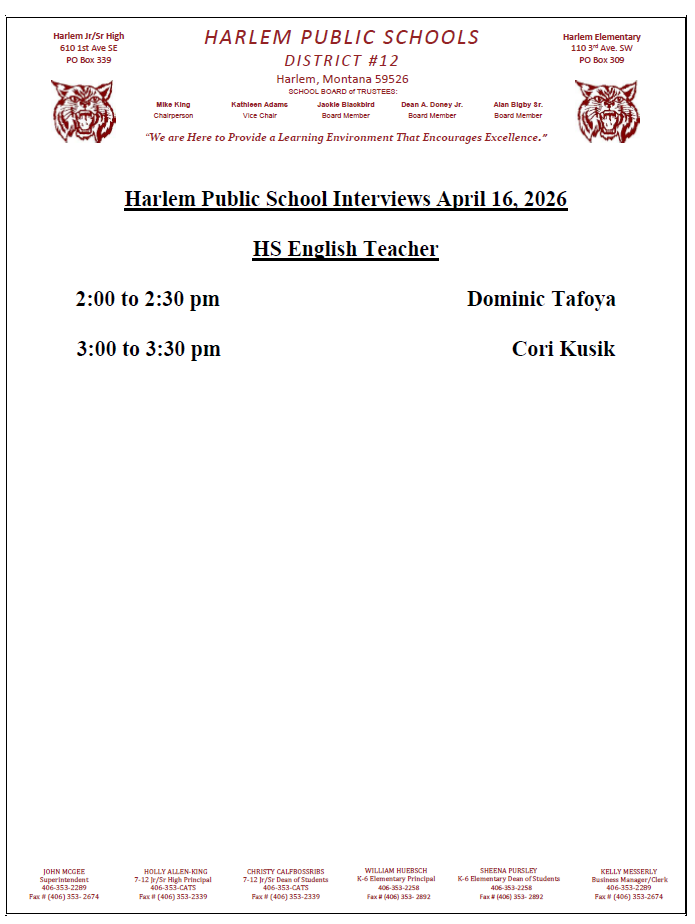 harlem public school interviews April 16, 2026