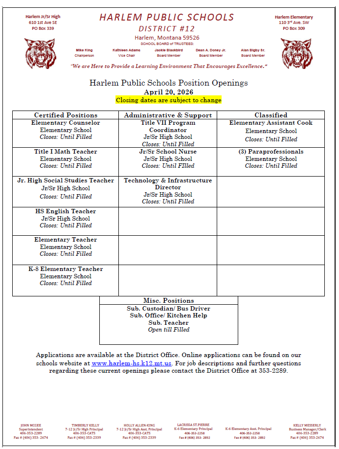 job postings for April 20, 2026