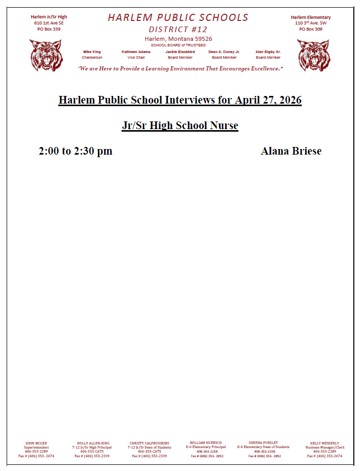 harlem public school interviews for April 27, 2026
