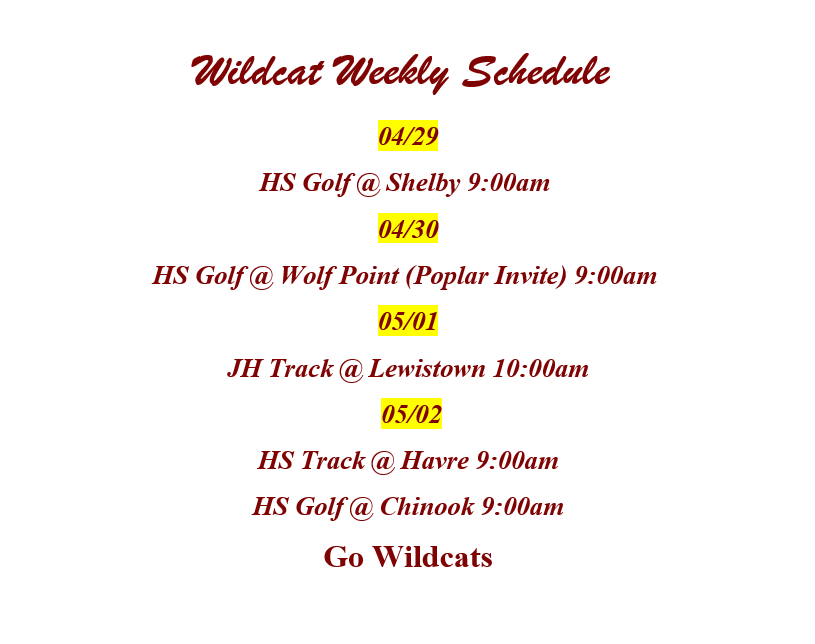 Weekly Schedule 