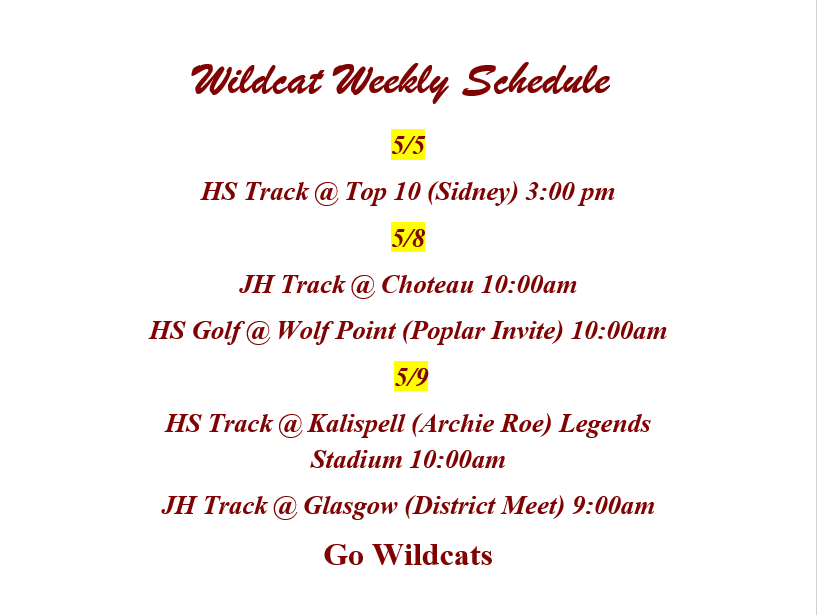 Weekly Schedule 