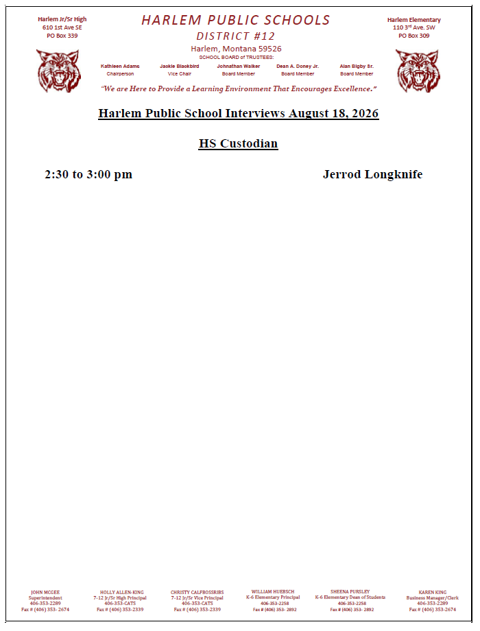 Harlem public school interview August 18, 2026