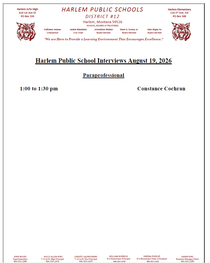 harlem public school interviews August 19, 2026