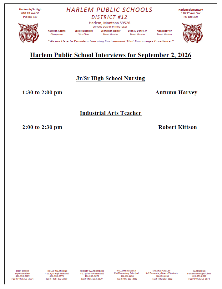 harlem public school interviews for September 2, 2026
