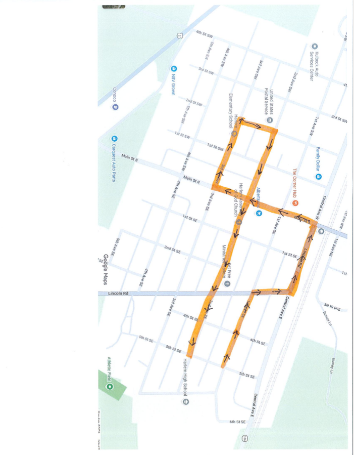 homecoming parade route
