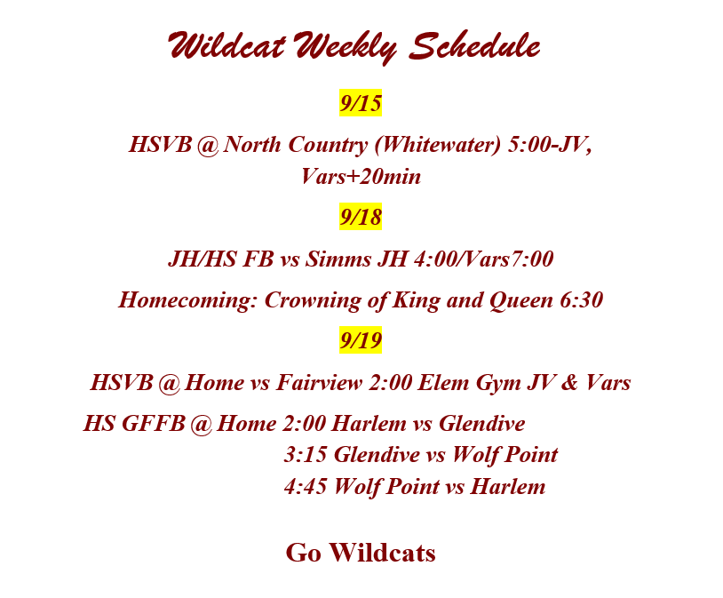 Weekly Schedule