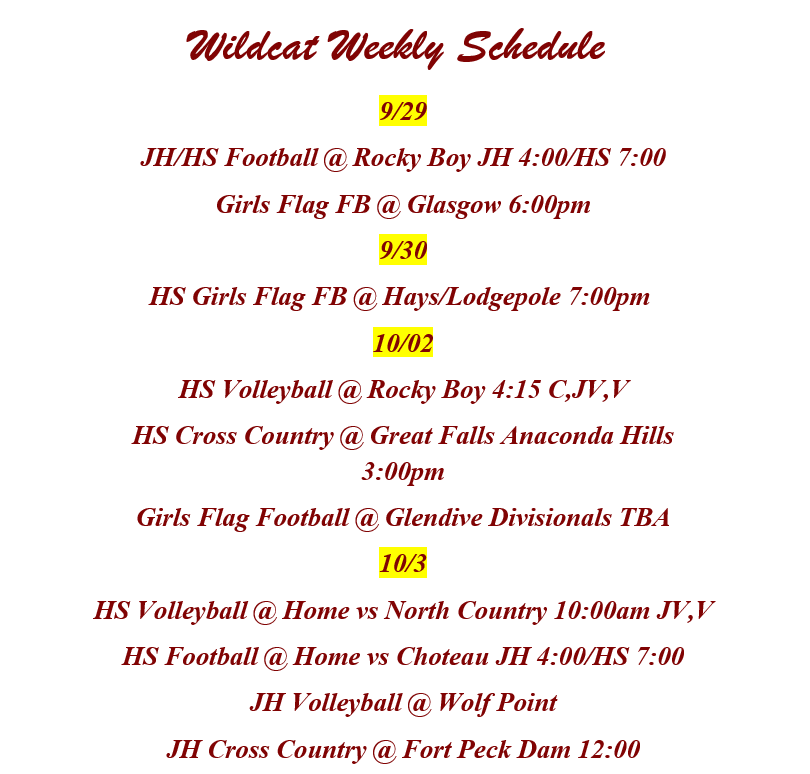 Weekly Schedule