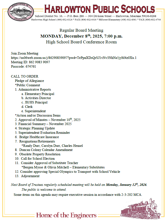 Dec 25 Board Mtg