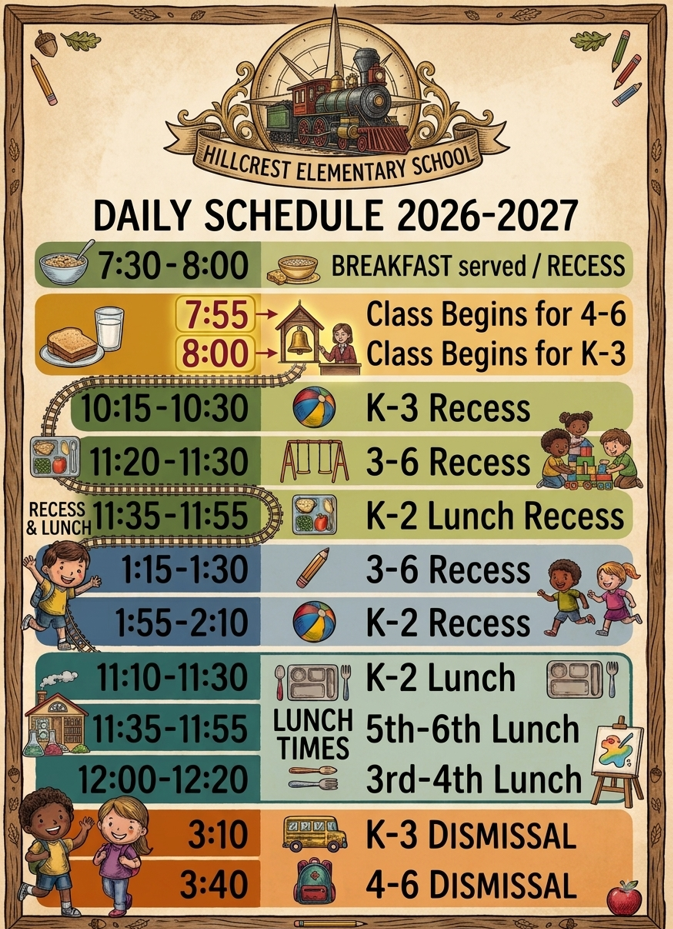 Hillcrest Schedule