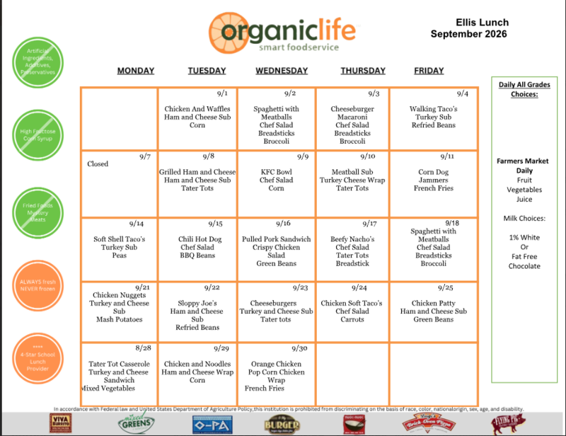 Lunch and Breakfast Menus