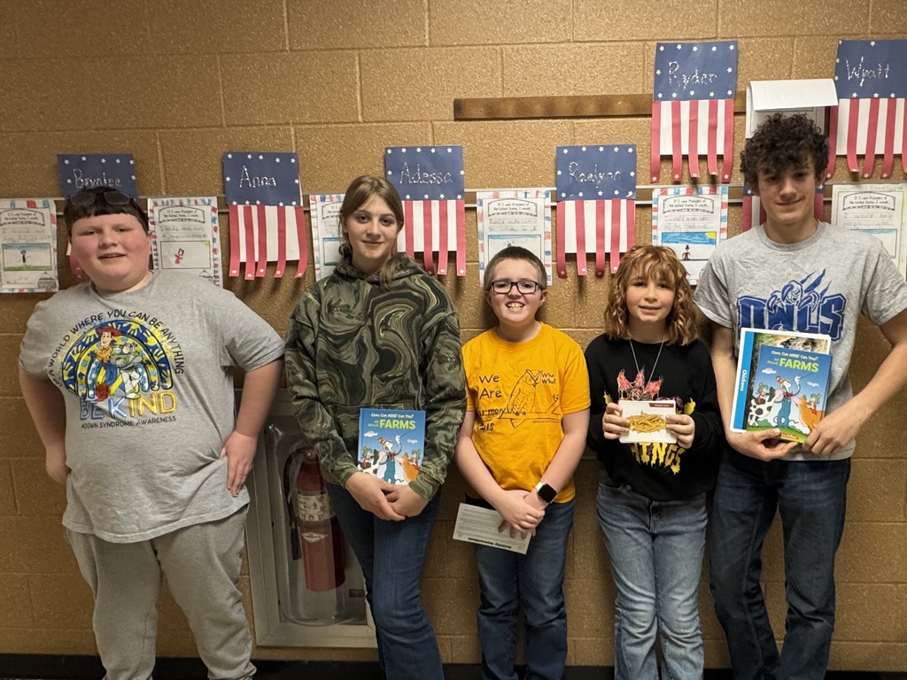 Group of 4H students helping to share Ag-Literature in Harmony Elementary