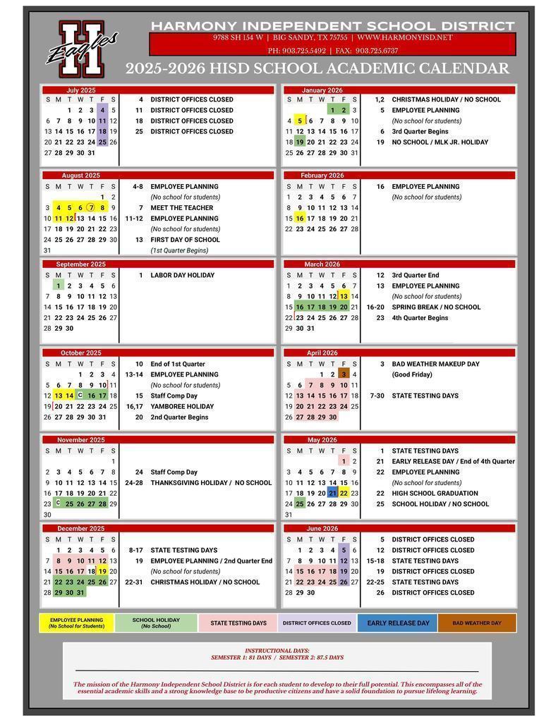 25-26 School Calendar