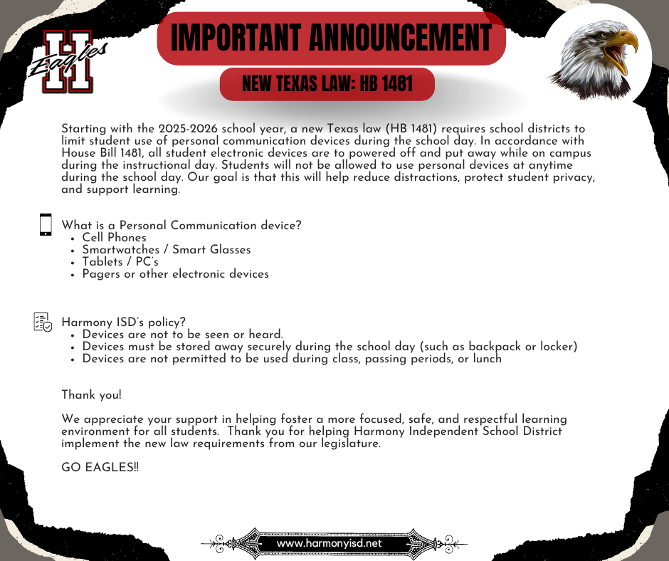 HB1481  Announcement