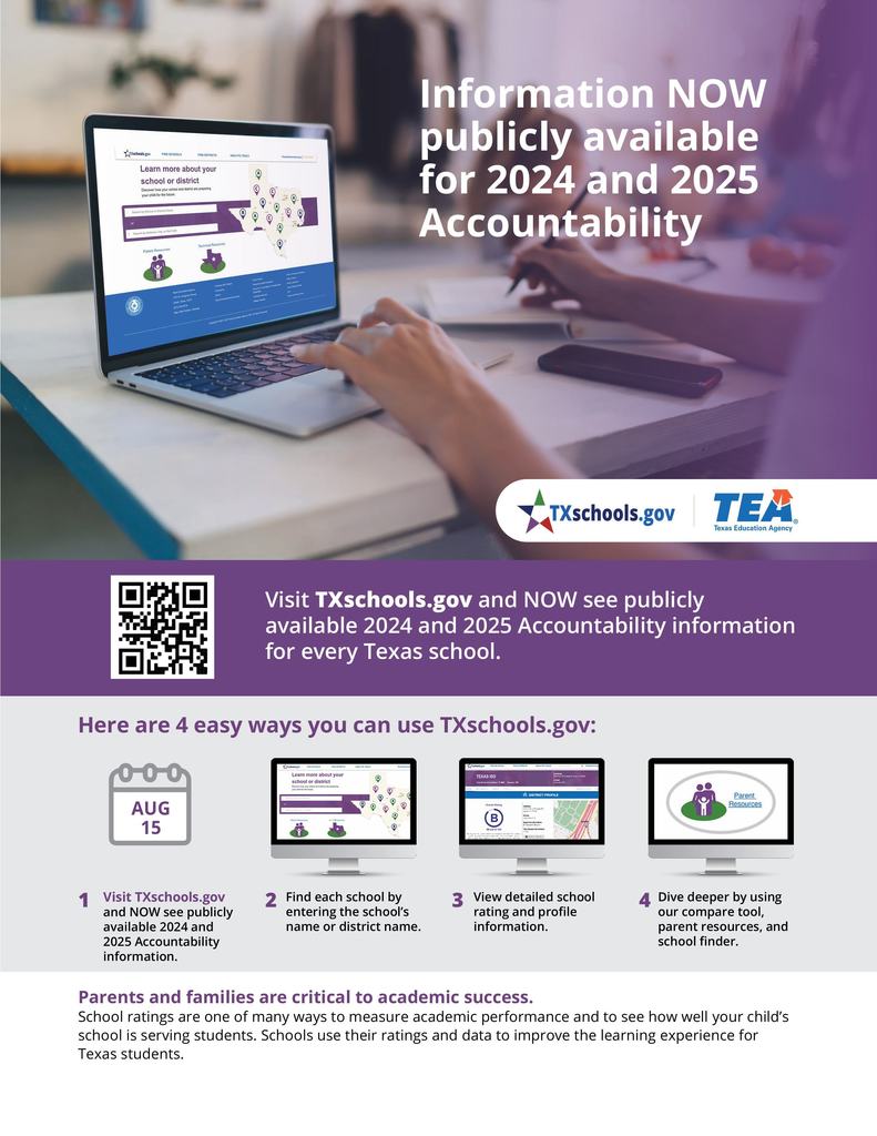 Information available at TXschools.gov