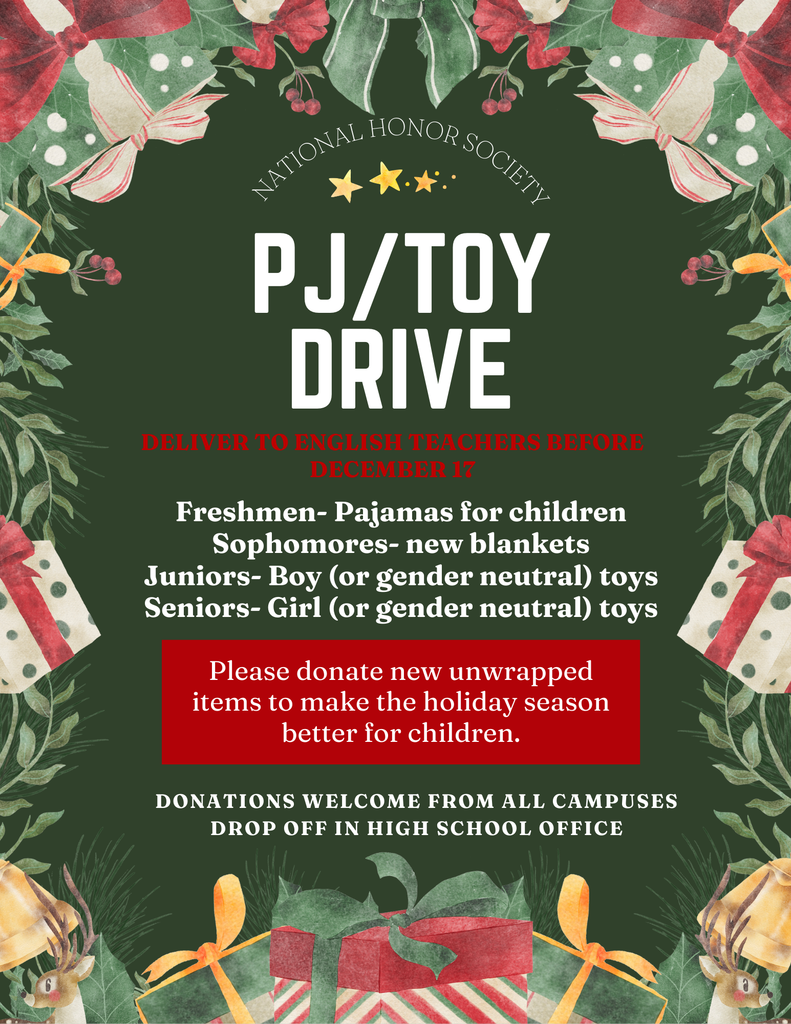 NHS Toy/Pajama drive flyer