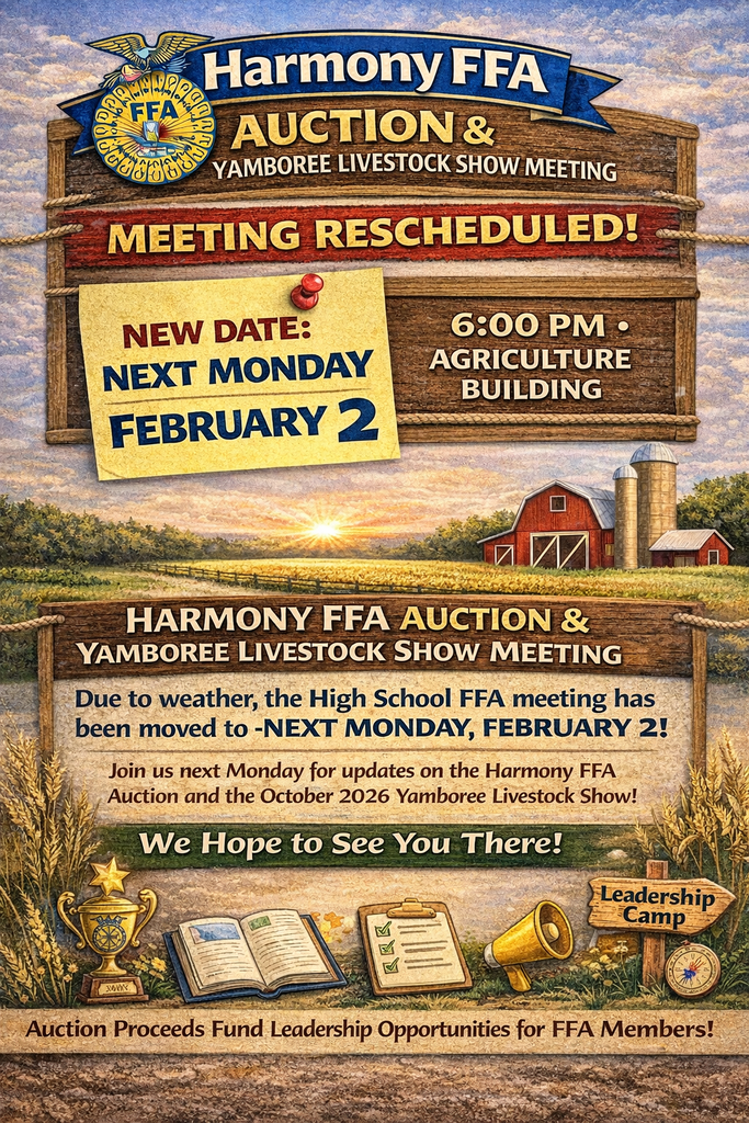 Parent Meeting Flyer- Auction & Livestock Showing meeting at 6:00pm on Feb 2nd at the Ag Building