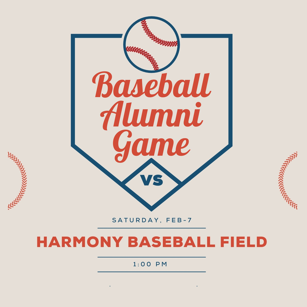 baseball alumni game Saturday Feb 7th at 1pm