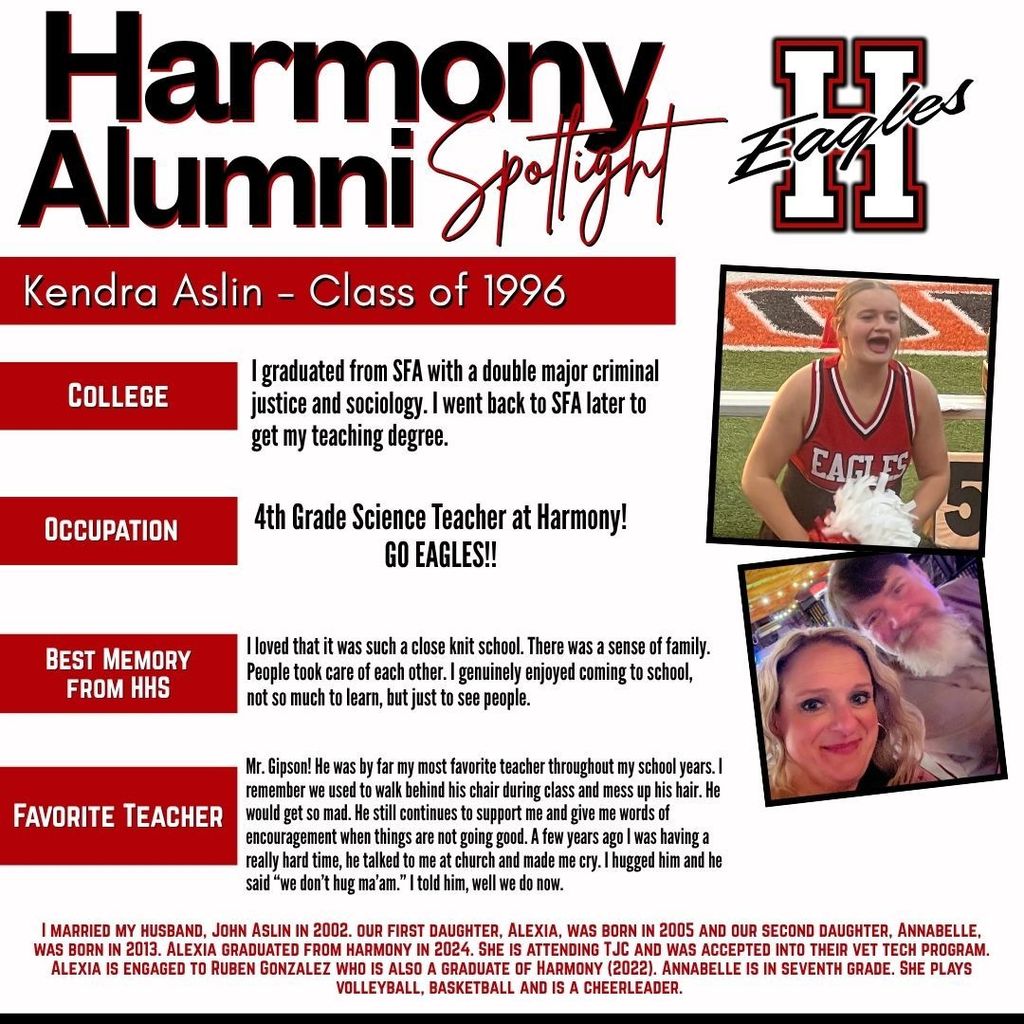 Kendra Aslin Harmony Alumni Spotligt