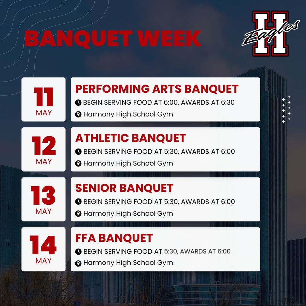 Banquet Week schedule