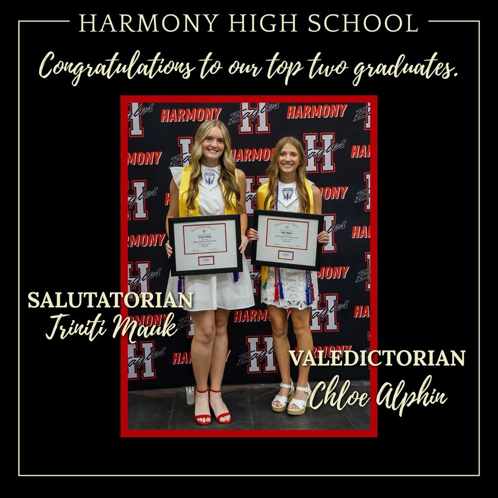 congratulations to our class of 2026 valedictorian & salutatorian