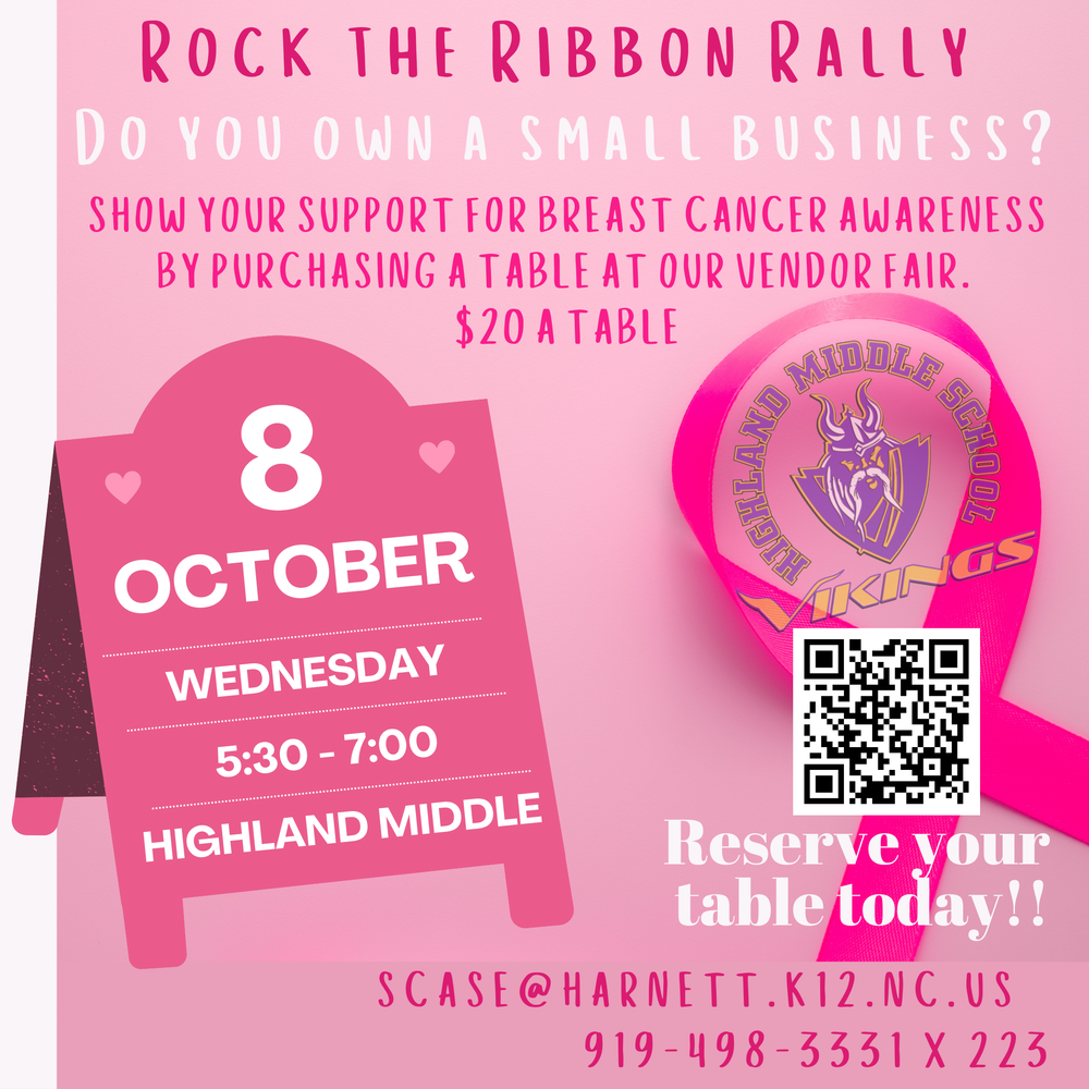 Rock the Ribbon Rally Vendor Flyer - used for attention. All of the information is listed in the body of the post