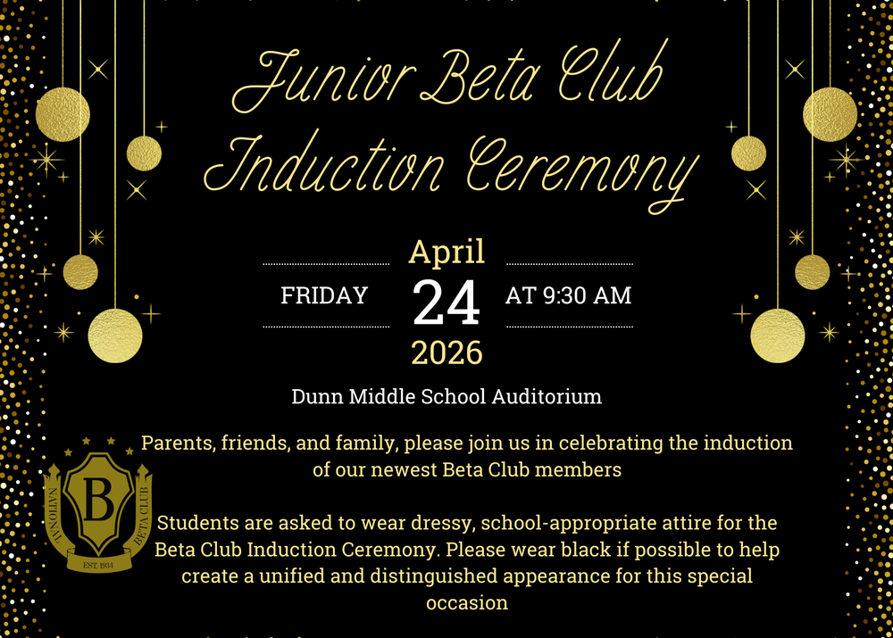 Beta Club Induction Ceremony invitation 2026