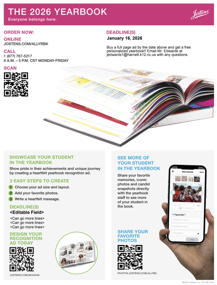 the 2026 Yearbook senior flyer