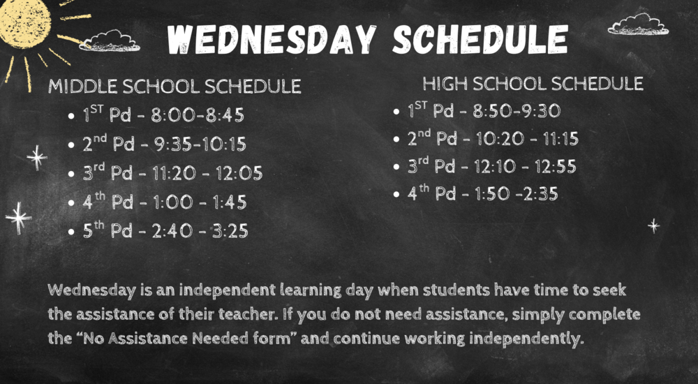 Wednesday Scedule