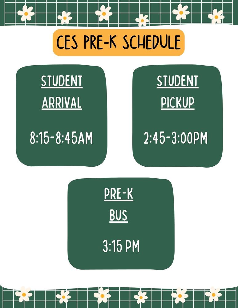 prek schedule