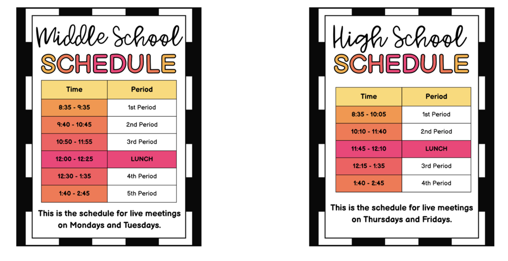 Schedules