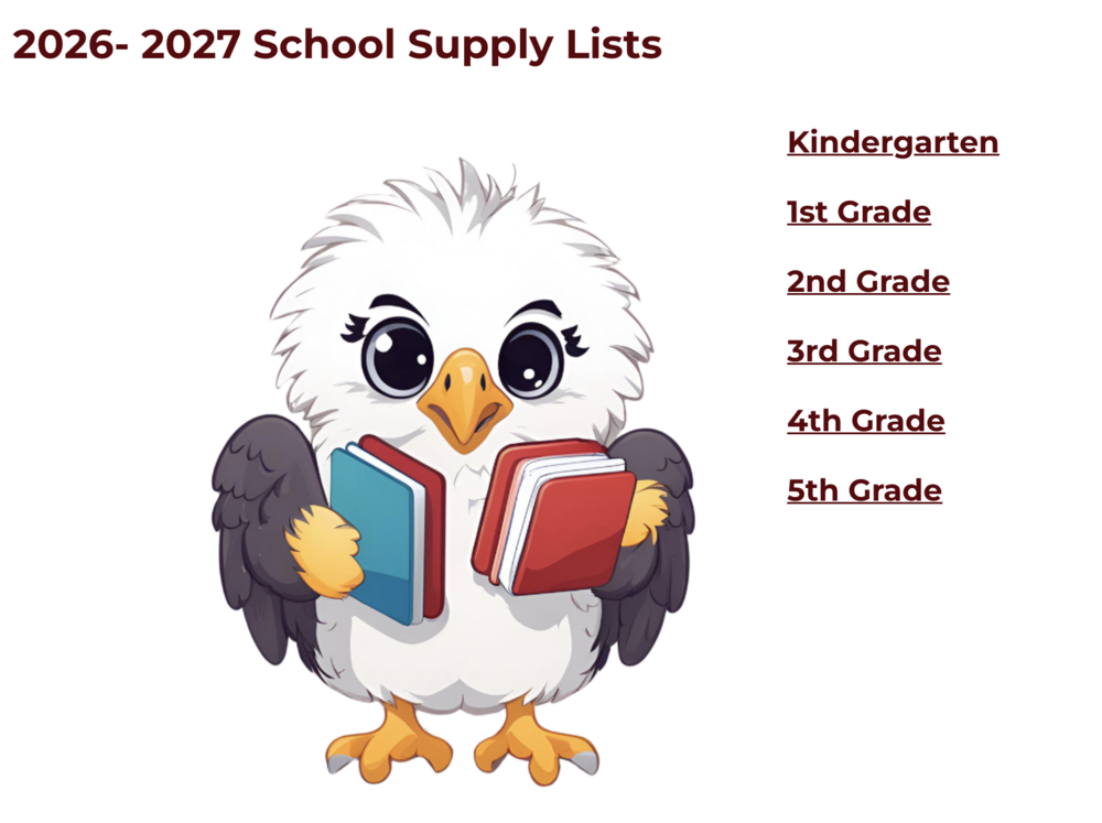 School Supply Lists for 2026-2027